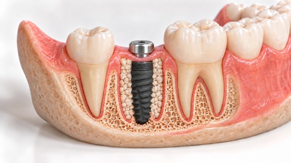 Ilustración 3D: Implante postextracción en molar