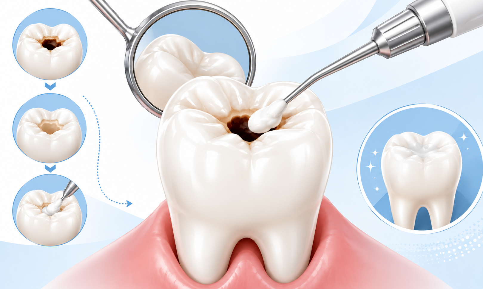 Ilustración sobre cuidado y salud bucodental